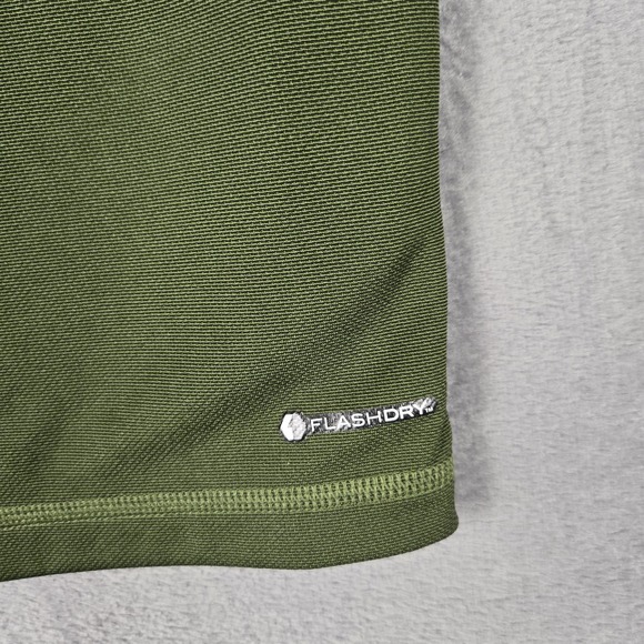 The‎ North Face Shirt Mens Large Green Short Sleeve 1/4 zip Polo Golf Flash Dry - Picture 4 of 9